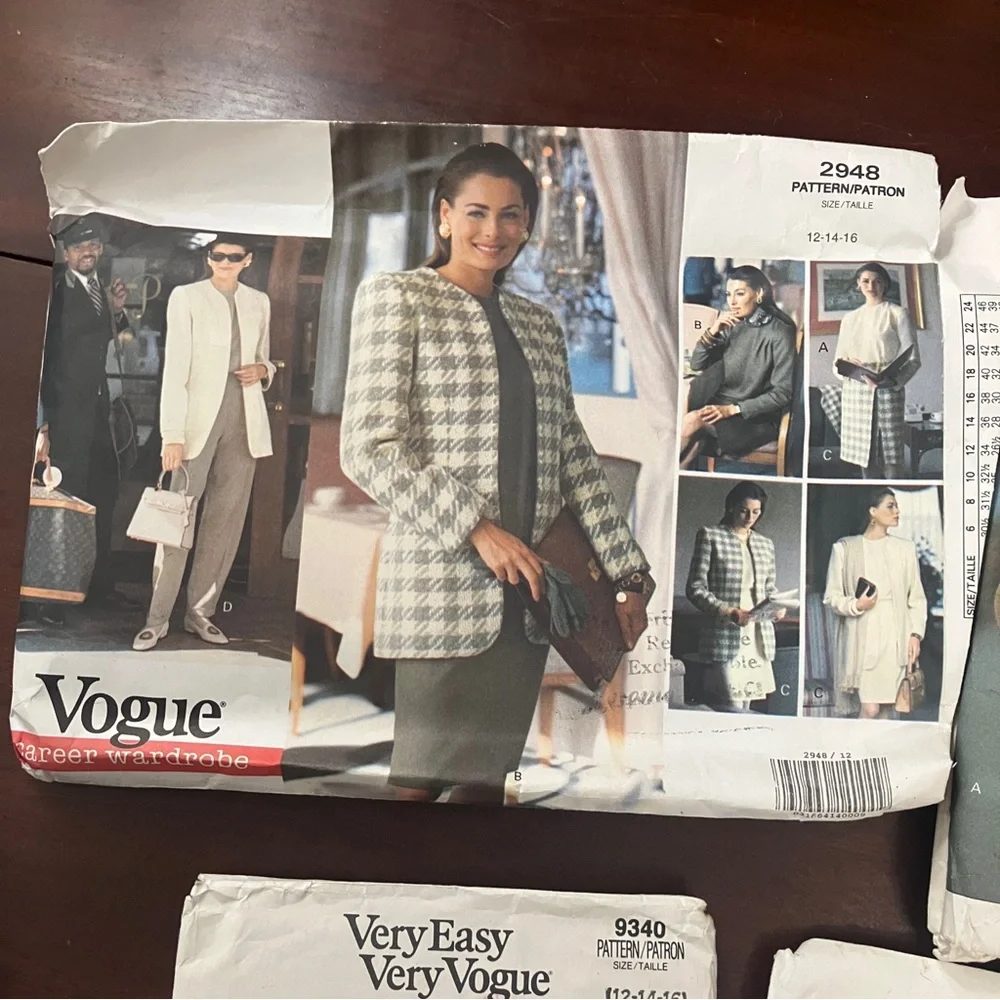 Lot of 6 Vintage Career / Outfit Sewing Patterns Vogue McCall’s 1980s-90s